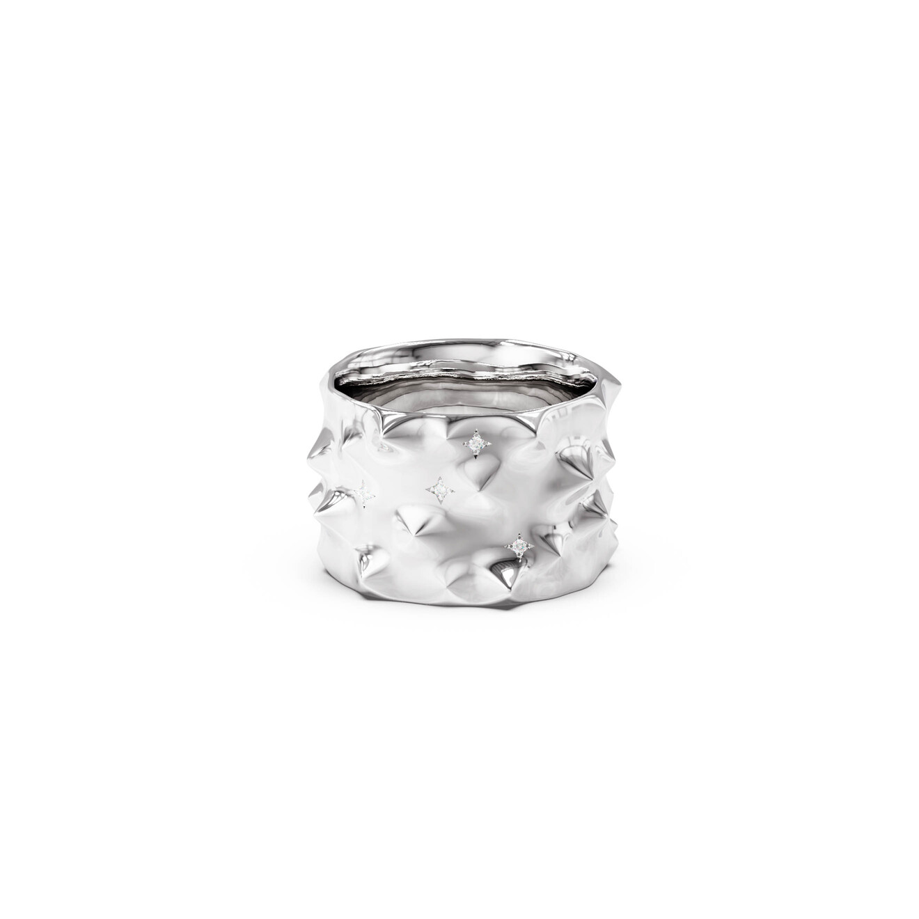 jewlia позолоченное кольцо из серебра с хромдиопсидом Jewlia Кольцо из серебра с мурашками женское