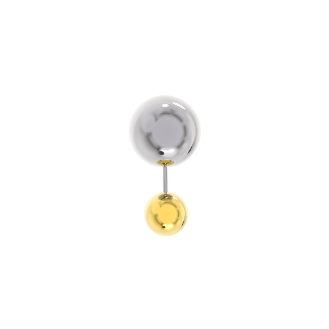 Prosto Jewelry Моносерьга из серебра с большим серебряным шаром