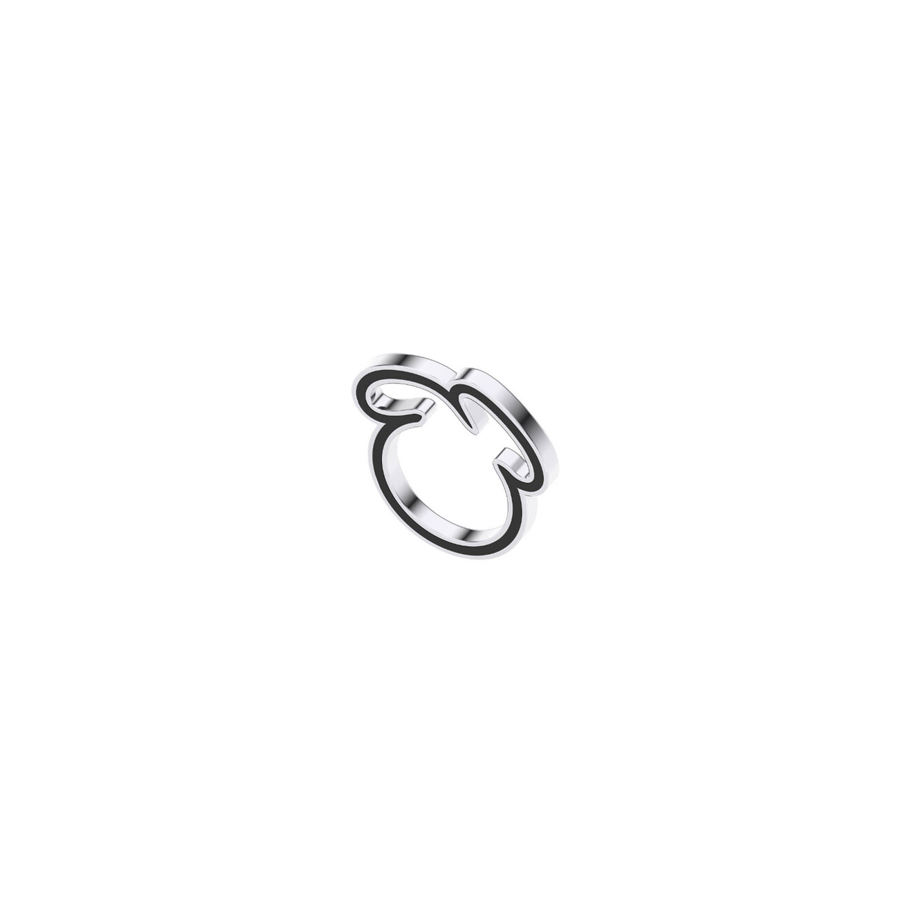 Earworm Кольцо Заяц с серебряным покрытием с эмалью