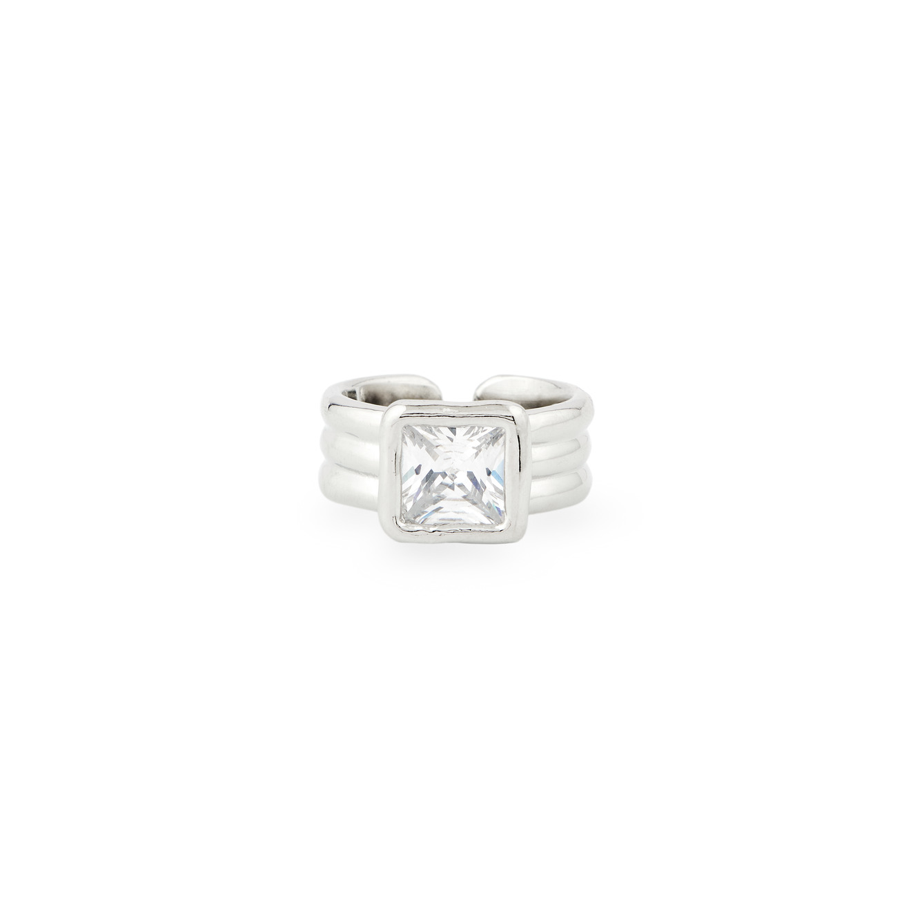 Herald Percy Серебристое кольцо с квадратным кристаллом herald percy золотистая цепочка с подвеской сердцем с кристаллом