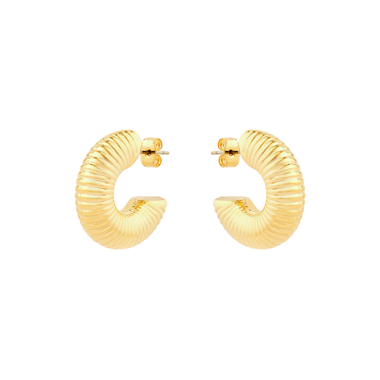 Aqua Золотистые маленькие рифленые серьги-кольца lisa smith золотистые серьги кольца