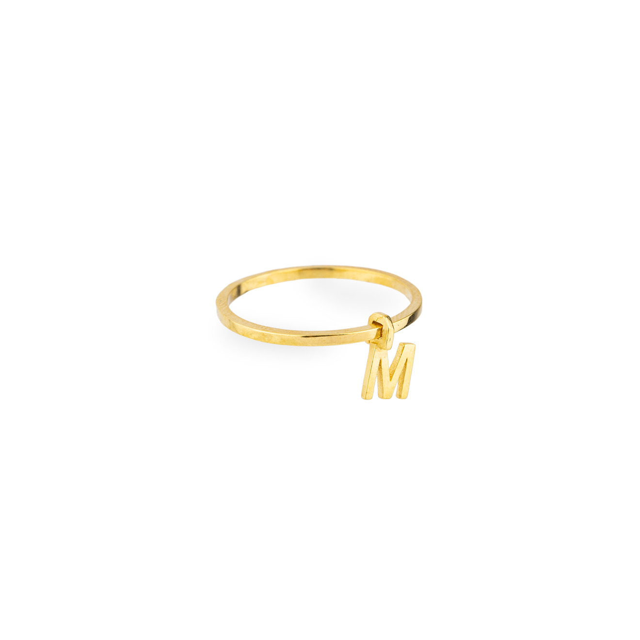 ringstone позолоченное кольцо из серебра с буквой v TONDEM Позолоченное кольцо из серебра с буквой M
