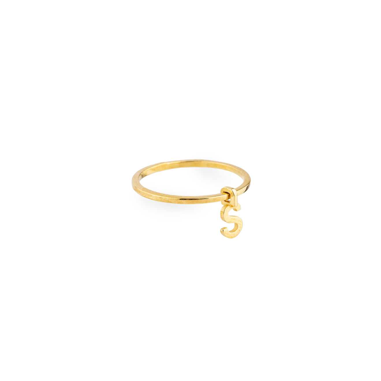 ringstone позолоченное кольцо из серебра с буквой v TONDEM Позолоченное кольцо из серебра с буквой S