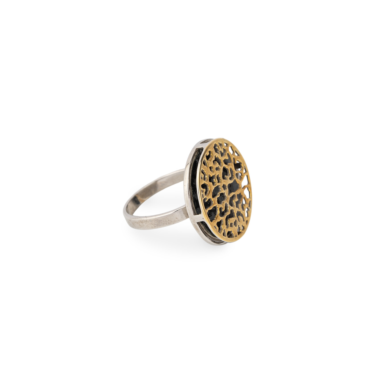 цена LUTA Jewelry Позолоченное кольцо из серебра c леопардовым узором
