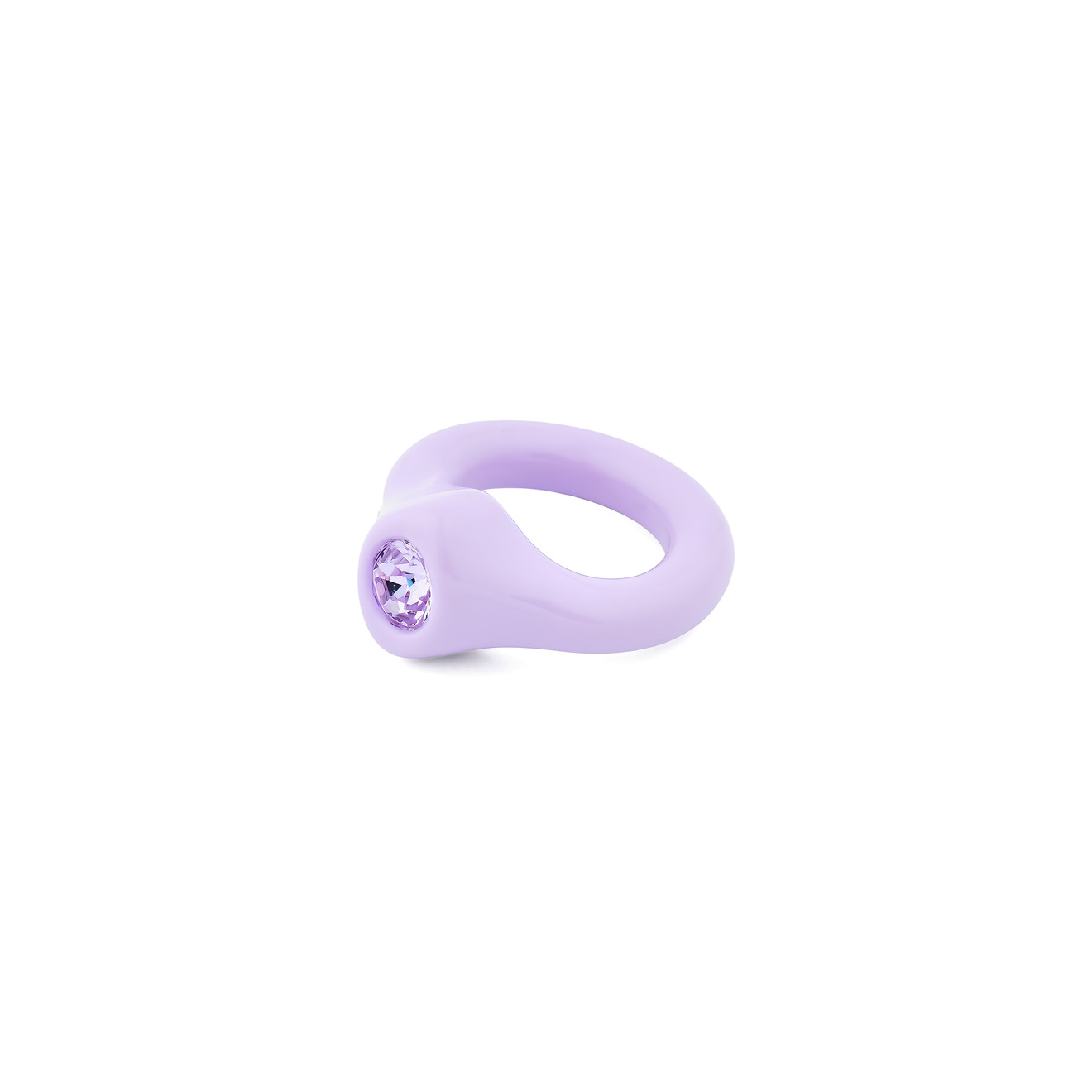 de.formee Лиловое кольцо из полимерной глины с лиловым стразом de formee кольцо из полимерной глины с кристаллом и жемчугом