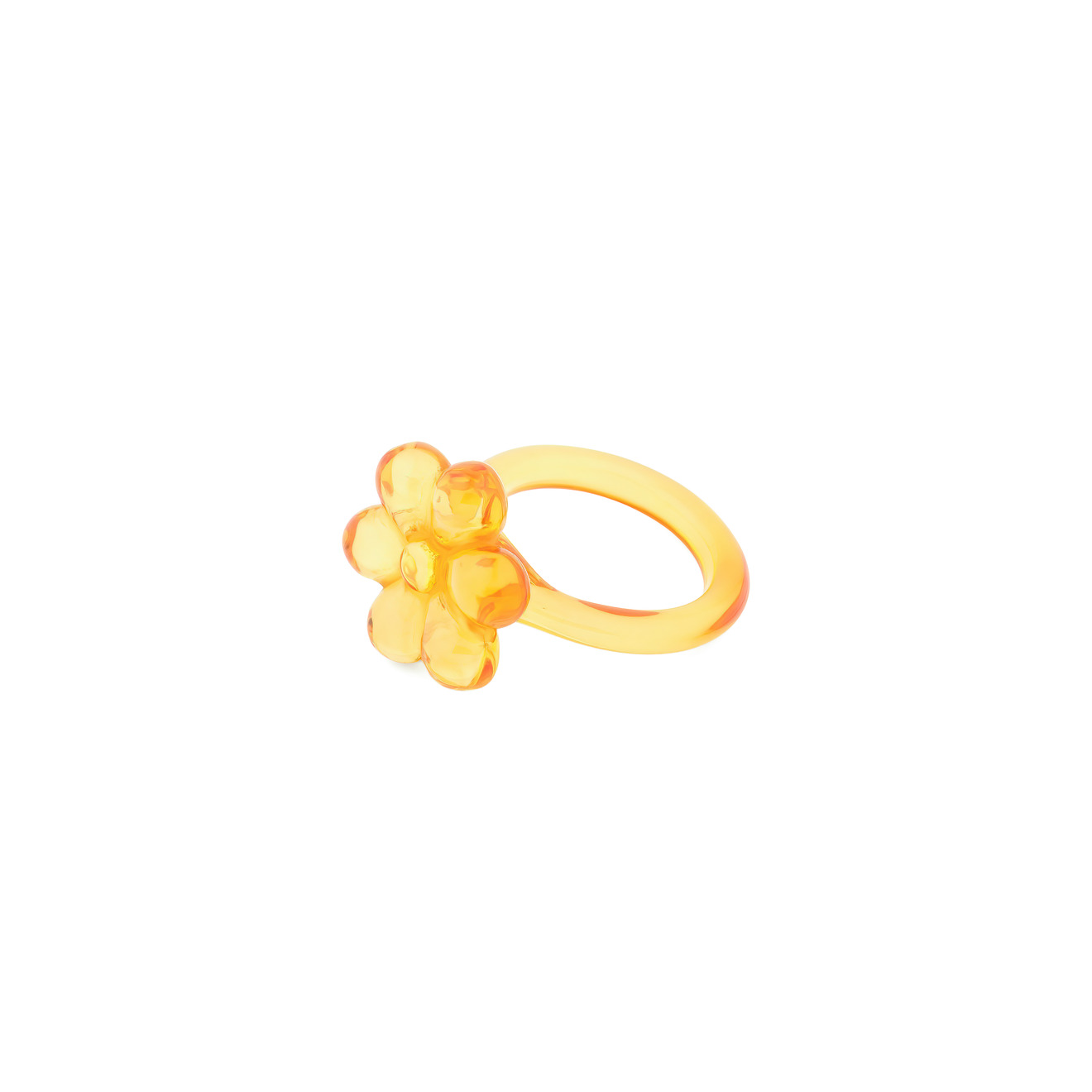 Aqua Кольцо-цветок желтое aqua серебристое кольцо цветок с белой бусиной