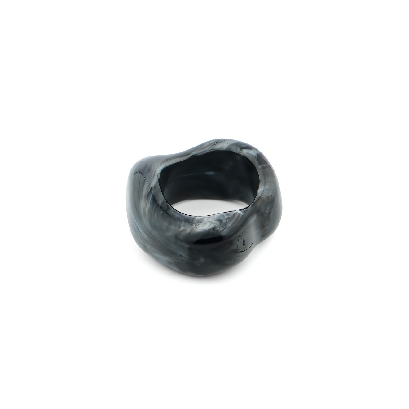 Aqua Объемное неровное кольцо черное цена и фото