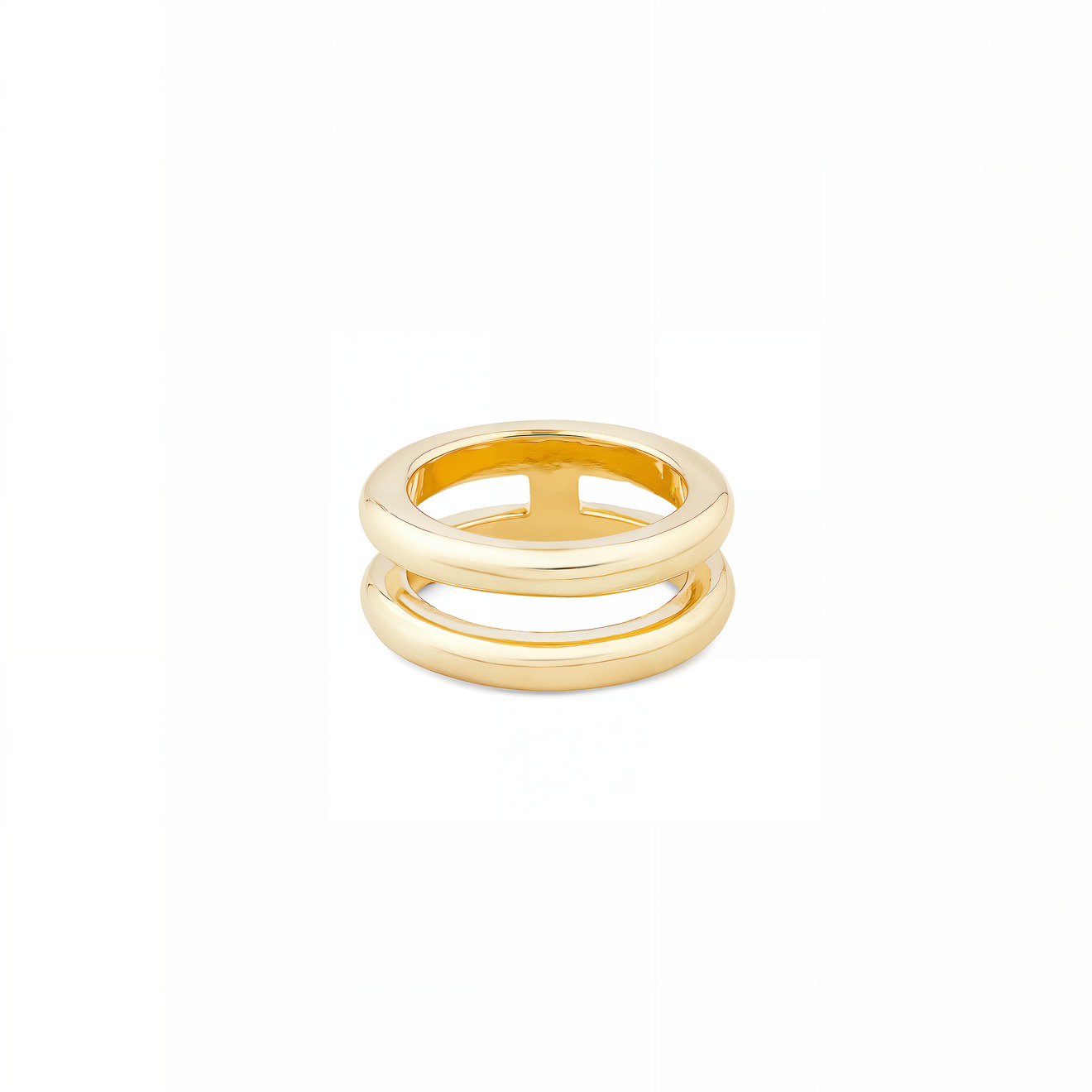 Aloud Двойное золотистое кольцо lisa smith двойное золотистое колье с прямоугольными звеньями