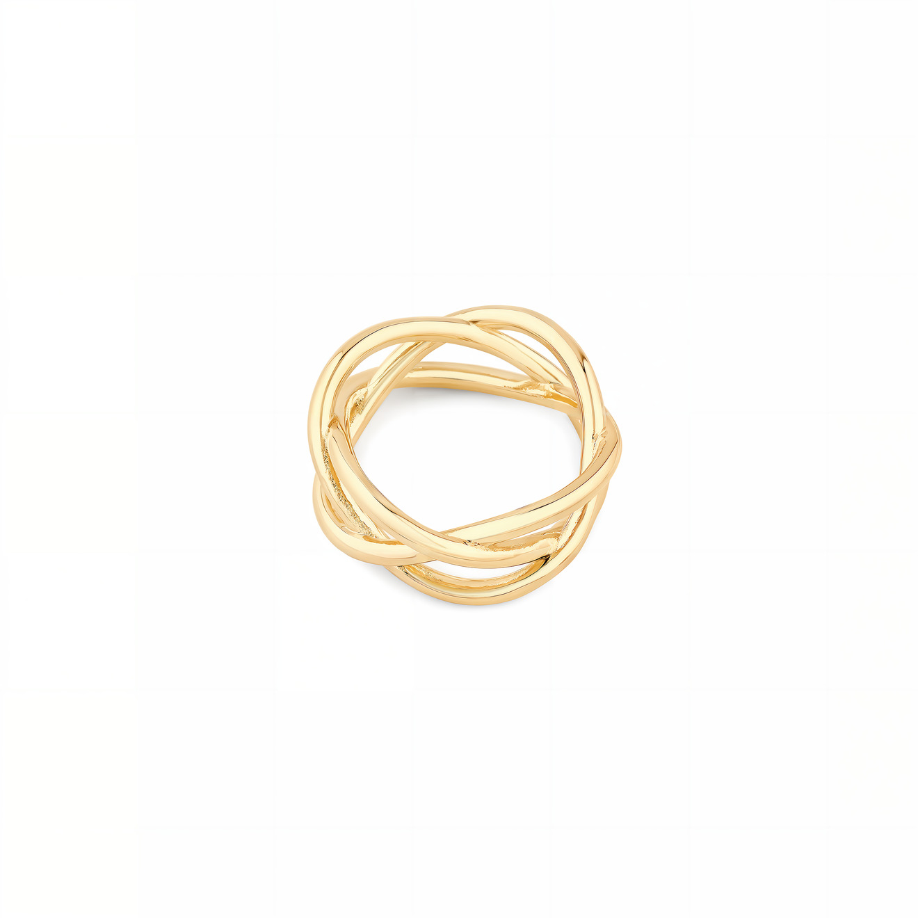 Aloud Золотистое кольцо с пересечениями aqua золотистое кольцо с серебристым пазлом