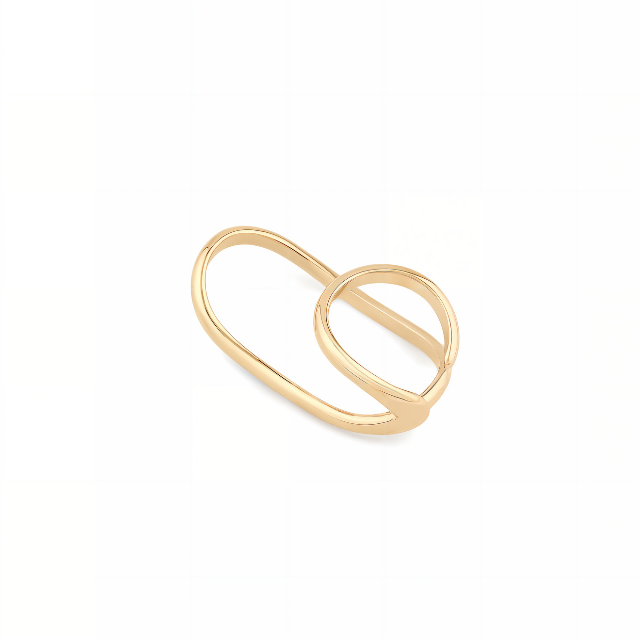 Aloud Золотистое кольцо на 2 пальца aloud двойное золотистое кольцо