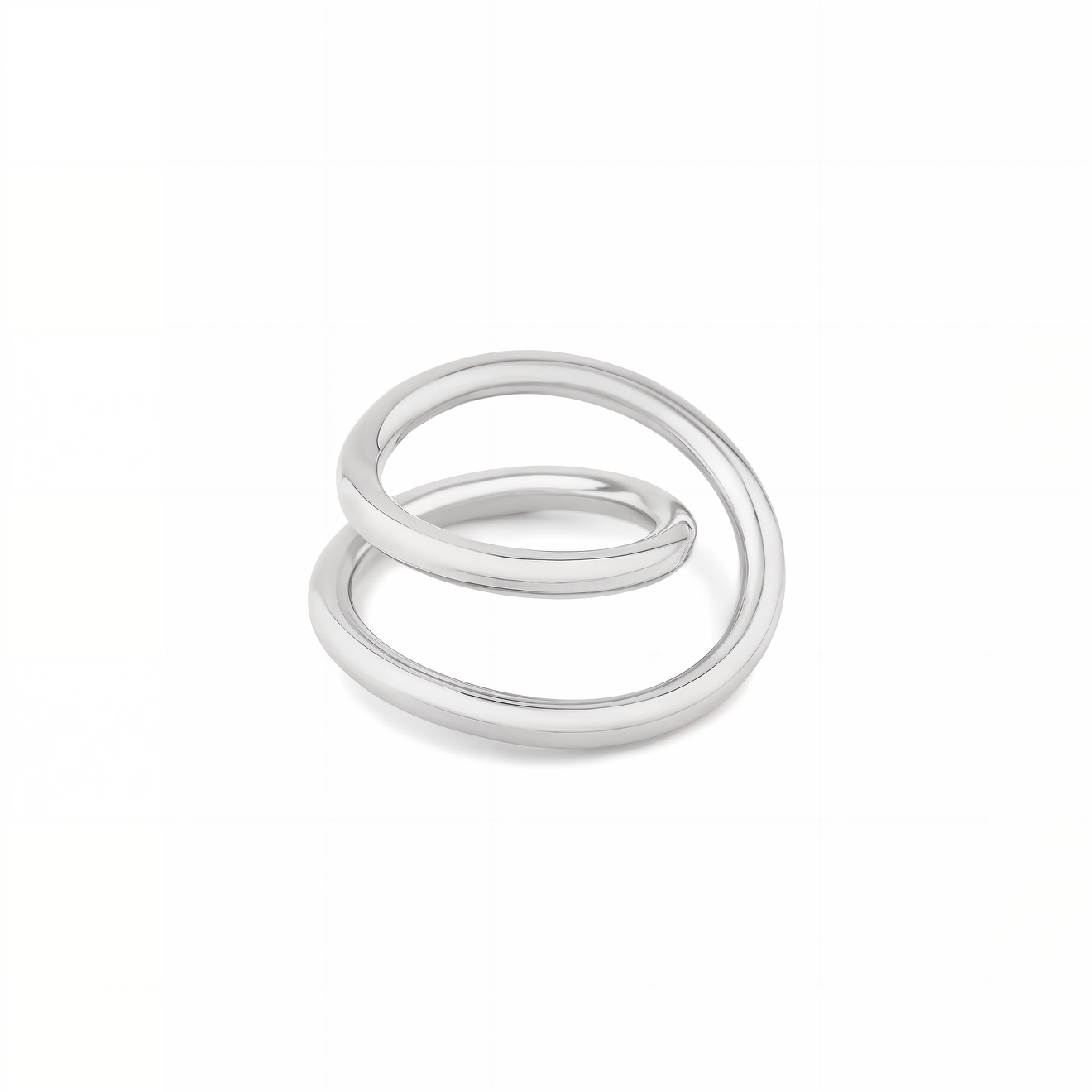 Aloud Двойное серебристое кольцо lisa smith незамкнутое серебристое кольцо волна