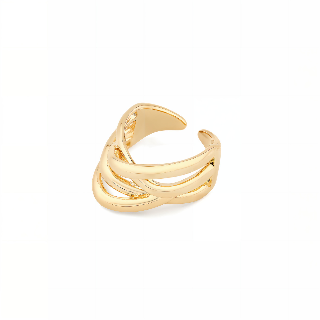 Aloud Многослойное золотистое кольцо lisa smith золотистое фактурное кольцо