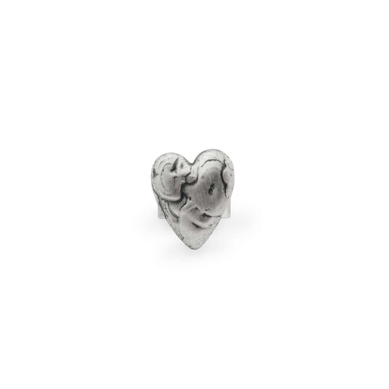 Poison Drop Lab Серебристое литое кольцо-сердце poison drop lab серебристое кольцо сердце с перламутром