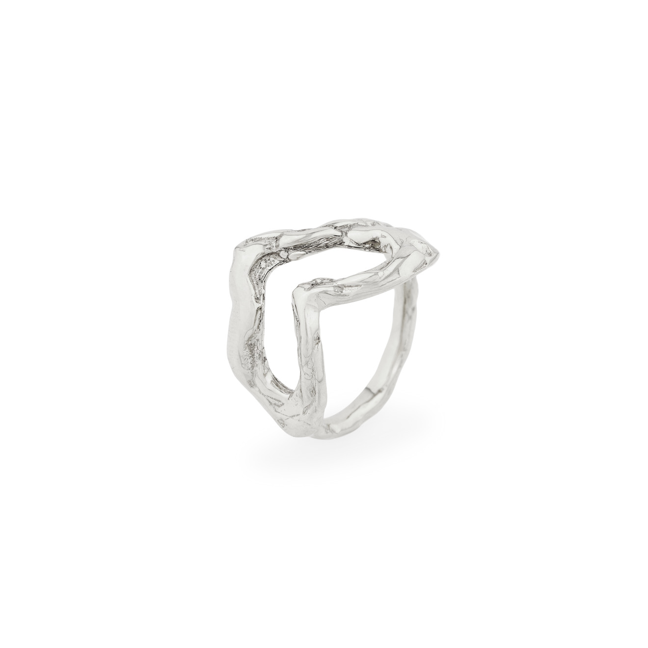 Ringstone Серебристое кольцо Love с сердцем aqua серебристое фигурное кольцо с красным сердцем