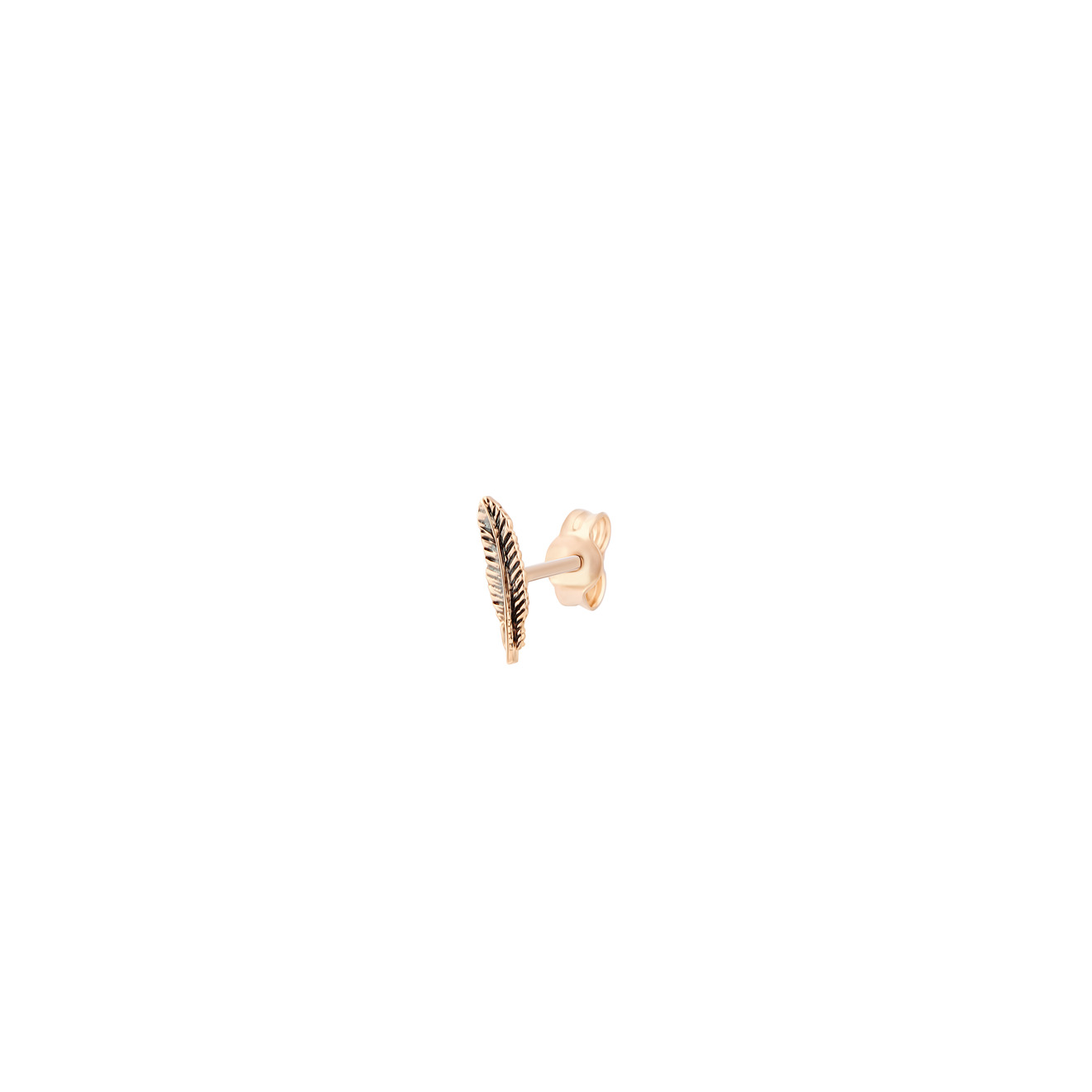 Kismet By Milka Моносерьга с перышком из золота фото