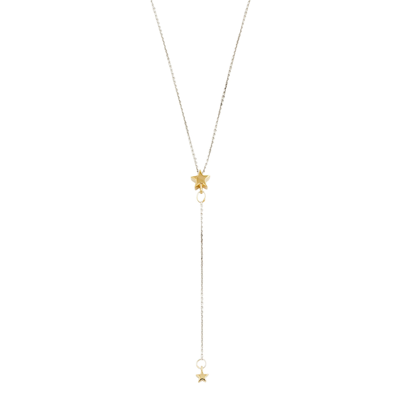 УРА jewelry Колье-галстук из серебра с позолоченными звездами janashia двойное колье из жемчуга с позолоченными кольцами gabrielle
