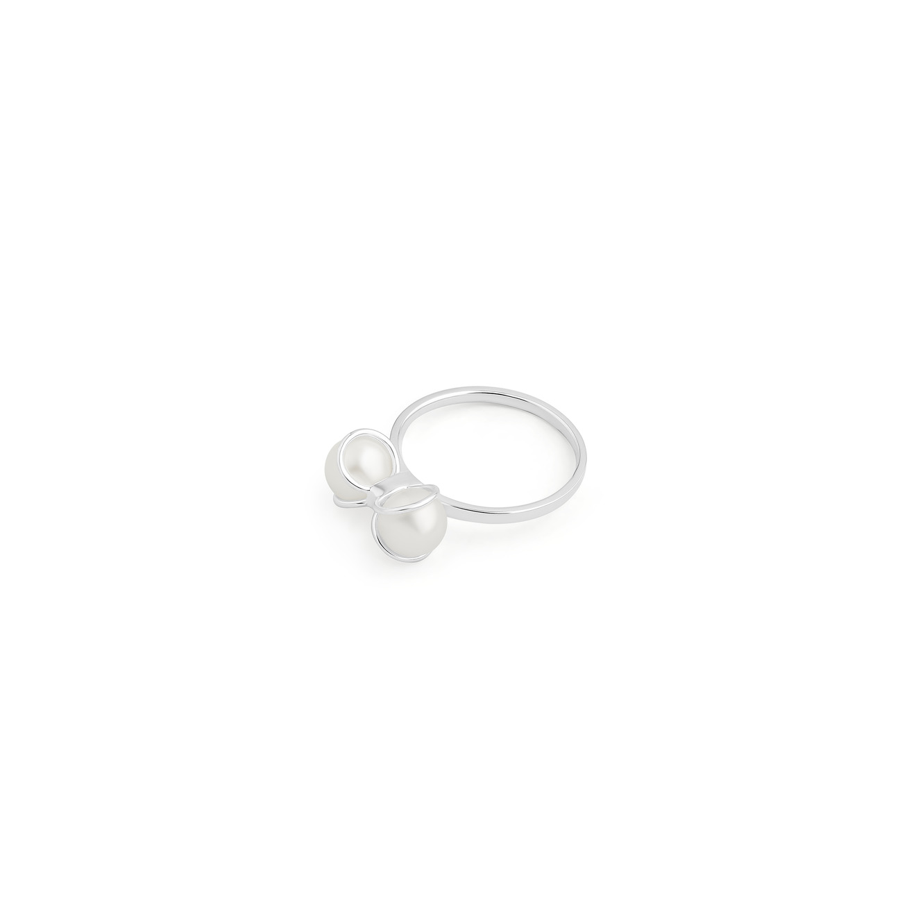 LUTA Jewelry Кольцо-бантик с жемчугом из серебра