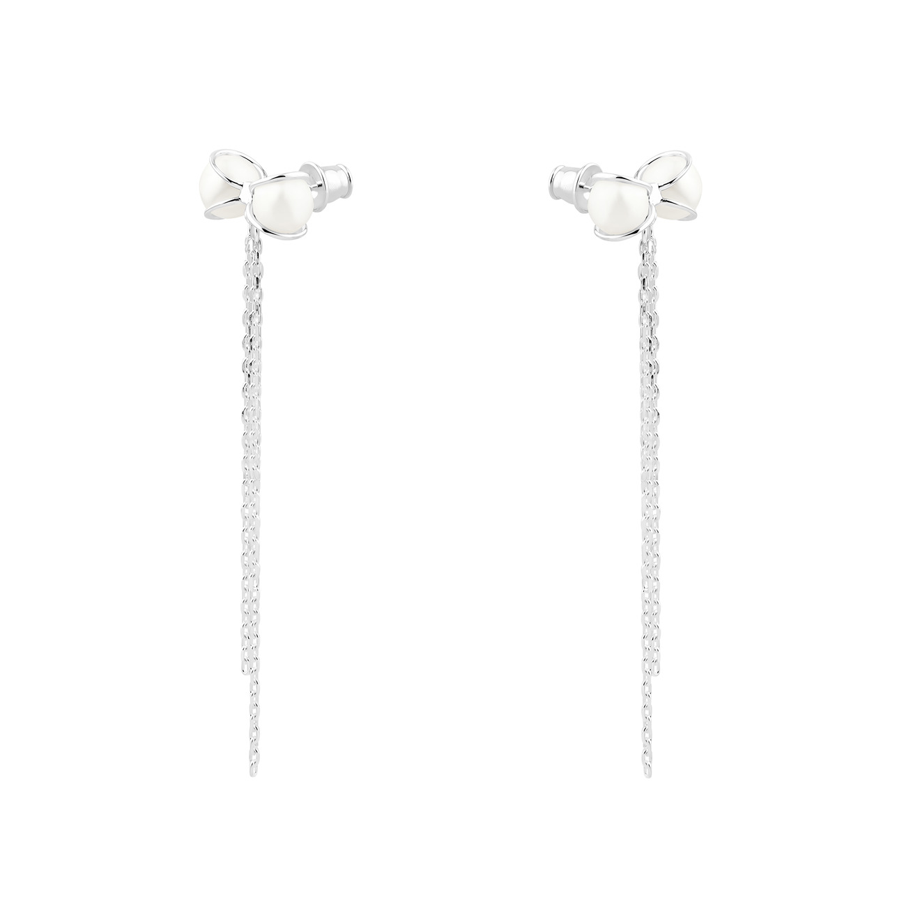 LUTA Jewelry Серьги-бантики с жемчугом из серебра серьги с жемчугом и аметринами из серебра