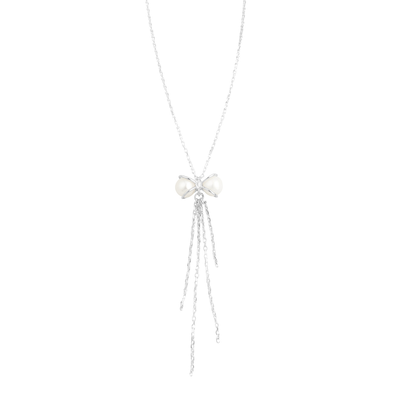 LUTA Jewelry Колье-бантик из серебра с жемчугом luta jewelry колье цепь из серебра с лимонной позолотой