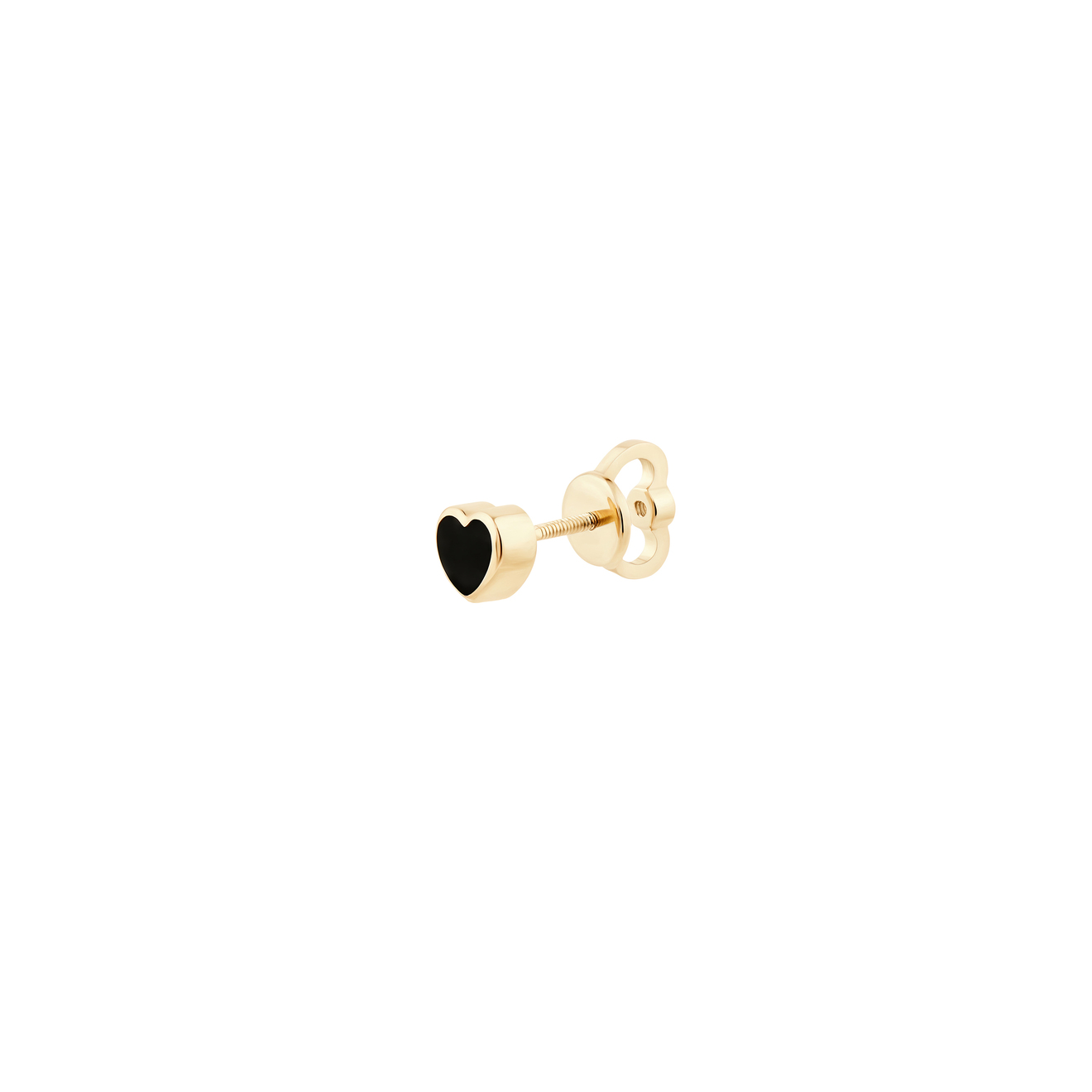 lovelavka пусета little black dress из золота с черным бриллиантом Lovelavka Пусета Stone Heart из золота с черным агатом