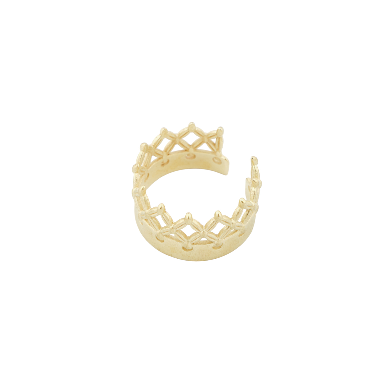 Maru Jewelry Кольцо «Макраме» из бронзы с позолотой