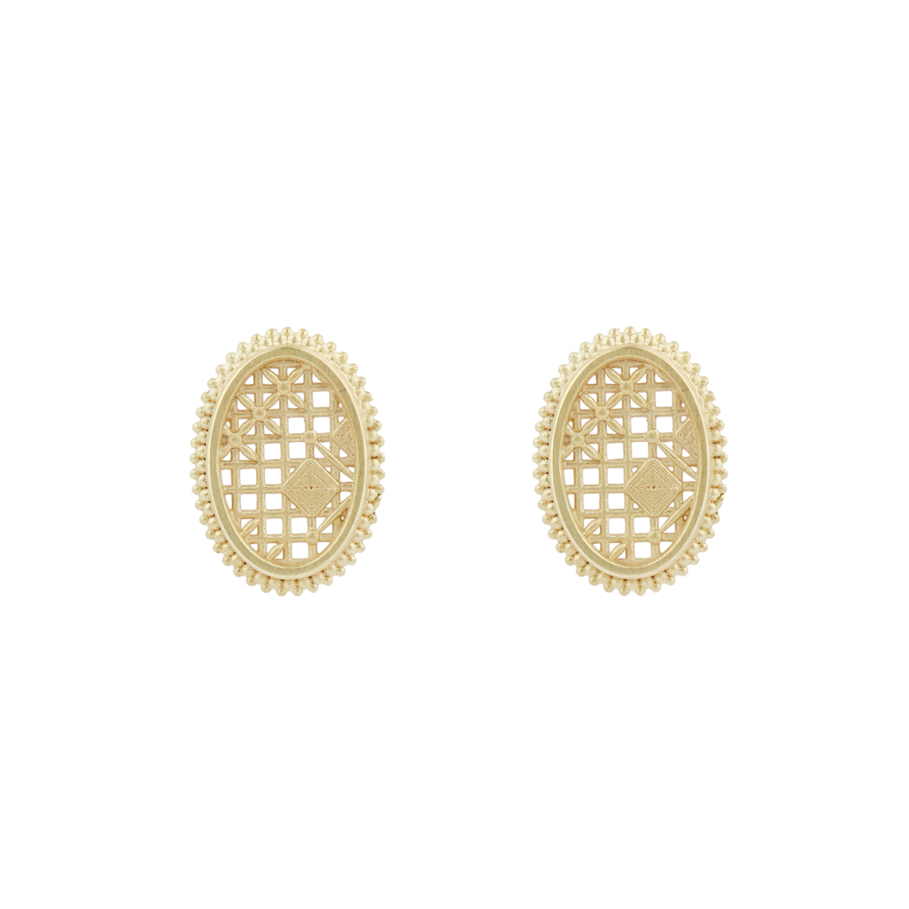 Maru Jewelry Серьги «Пяльцы» из бронзы позолотой