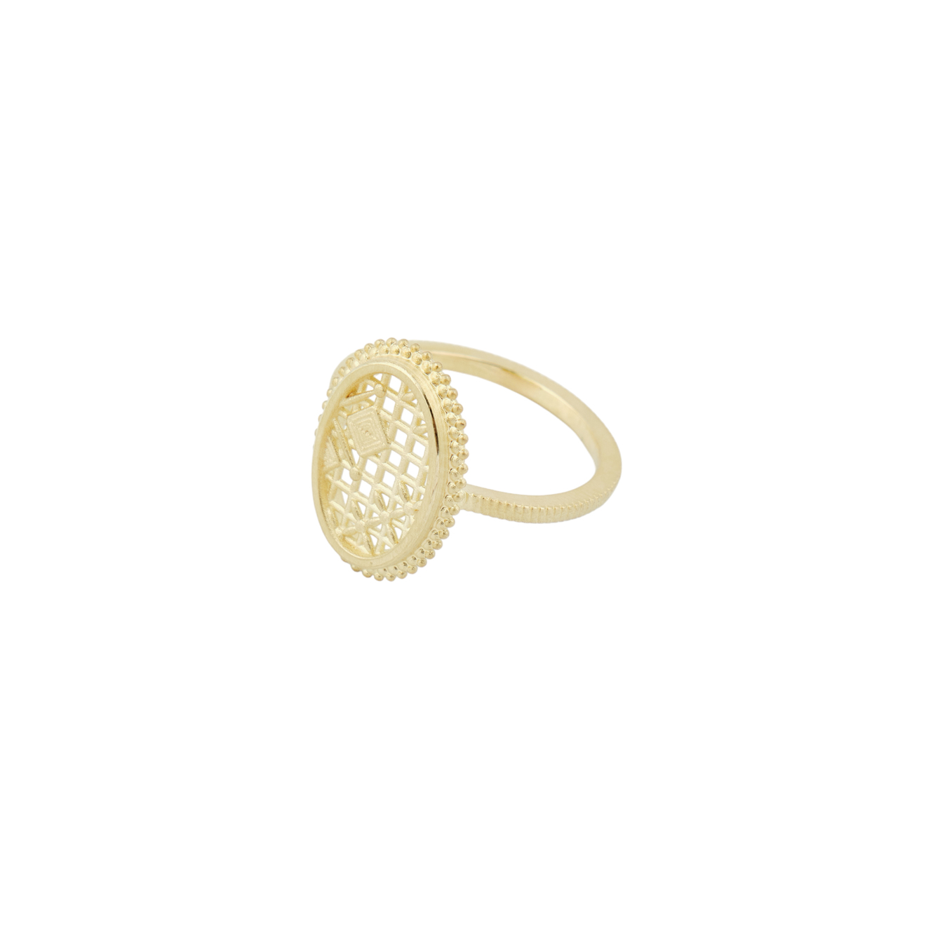 Maru Jewelry Кольцо «Пяльцы» из бронзы с позолотой