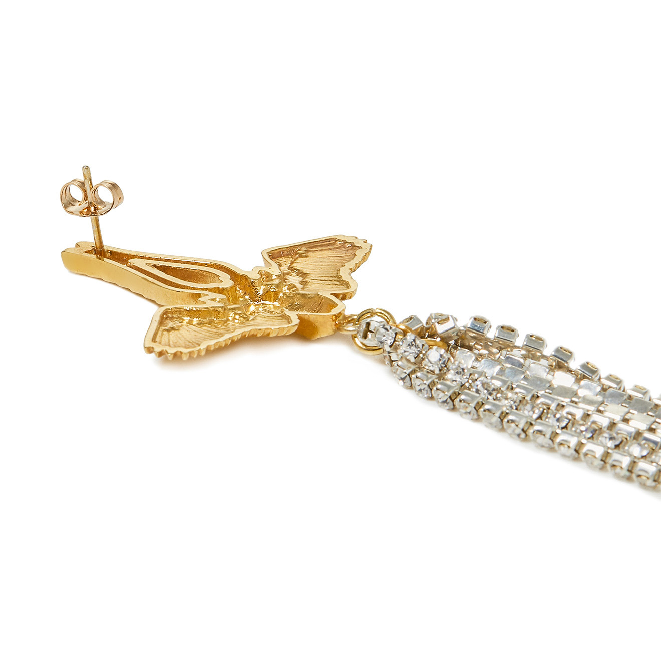 Natia x Lako Позолоченные серьги с крыльями и подвесками из кристаллов