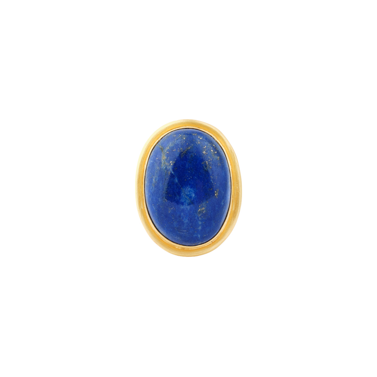 Boheme Позолоченное кольцо с овальным камнем из лазурита lisa smith открытый золотистый браслет с белым овальным камнем