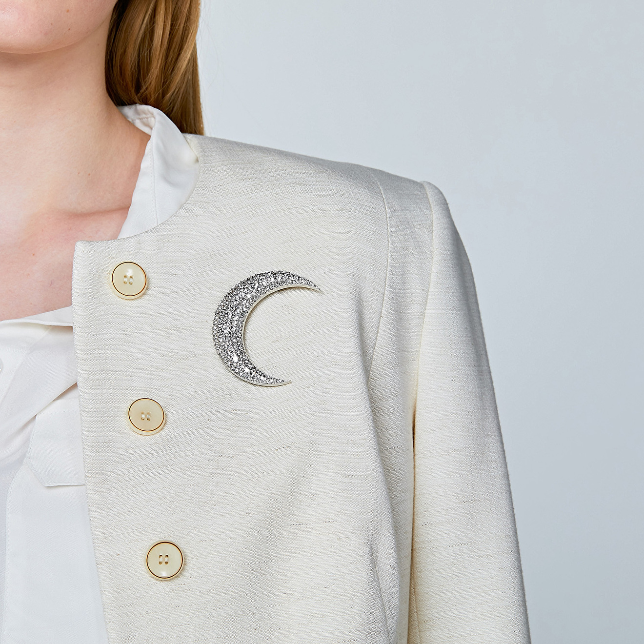 brooch "Full moon" with crystals