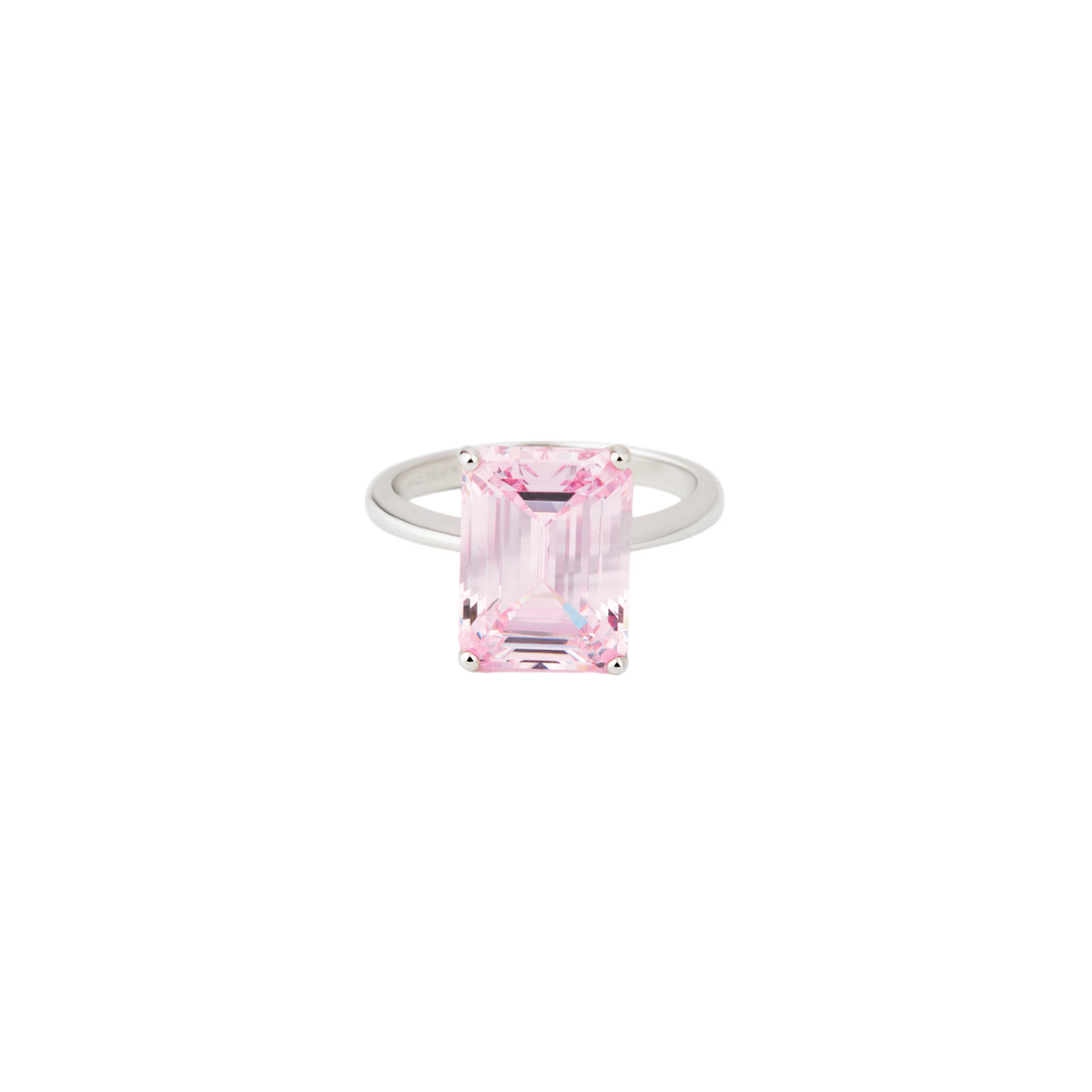 Holy Silver Кольцо из серебра с розовым прямоугольным камнем de formee кольцо тай дай желтое с розовым цветом из полимерной глины с сиреневым камнем