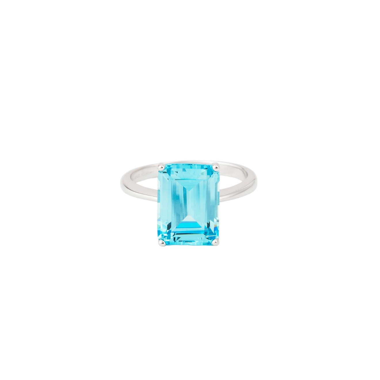 Holy Silver Кольцо из серебра с голубым прямоугольным камнем lisa smith золотистое кольцо с молочным прямоугольным камнем
