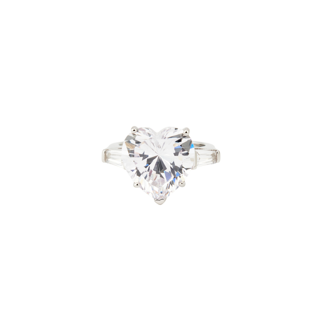Holy Silver Кольцо из серебра с прозрачным кристаллом огранки сердца holy silver кольцо с синим кристаллом
