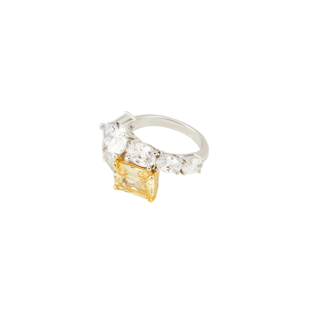 Holy Silver Тонкое кольцо с белым желтым цирконием серебряное кольцо с агатом цирконием