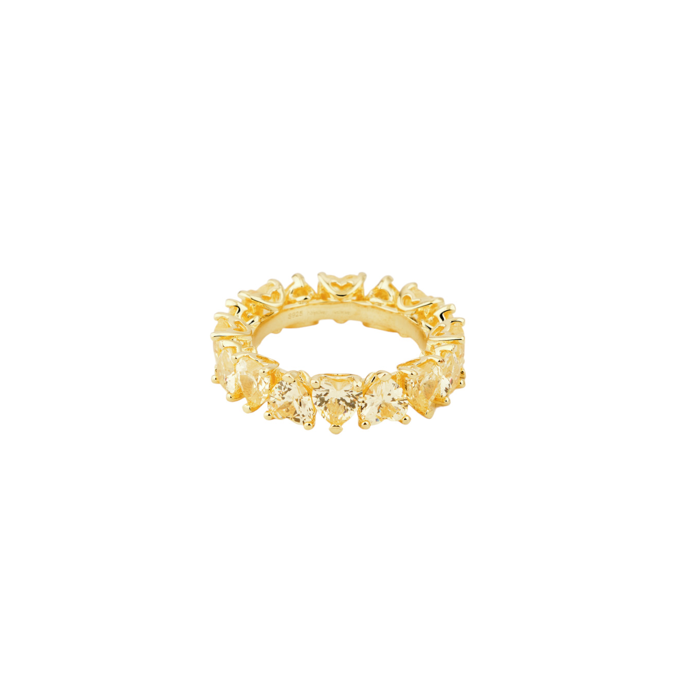 цена Holy Silver Тонкое кольцо из дорожки желтых кристаллов