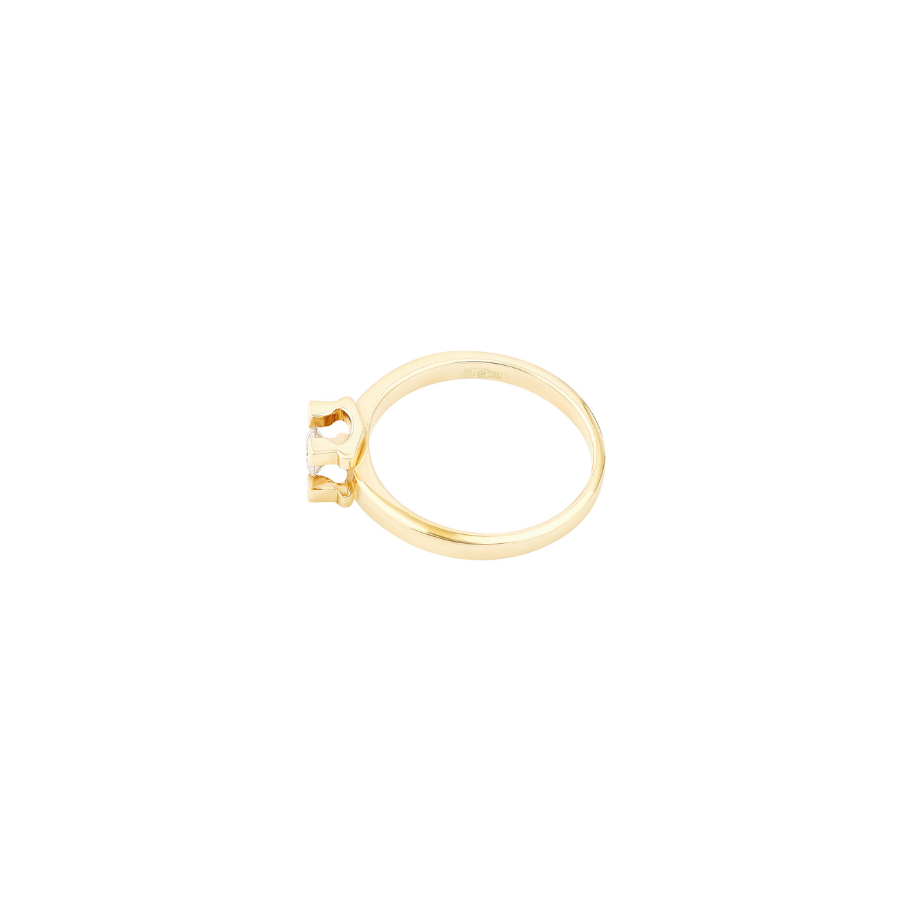 4C Кольцо из золота с бриллиантом помолвочное кольцо sokolov из комбинированного золота с бриллиантом 1011492 размер 18 5