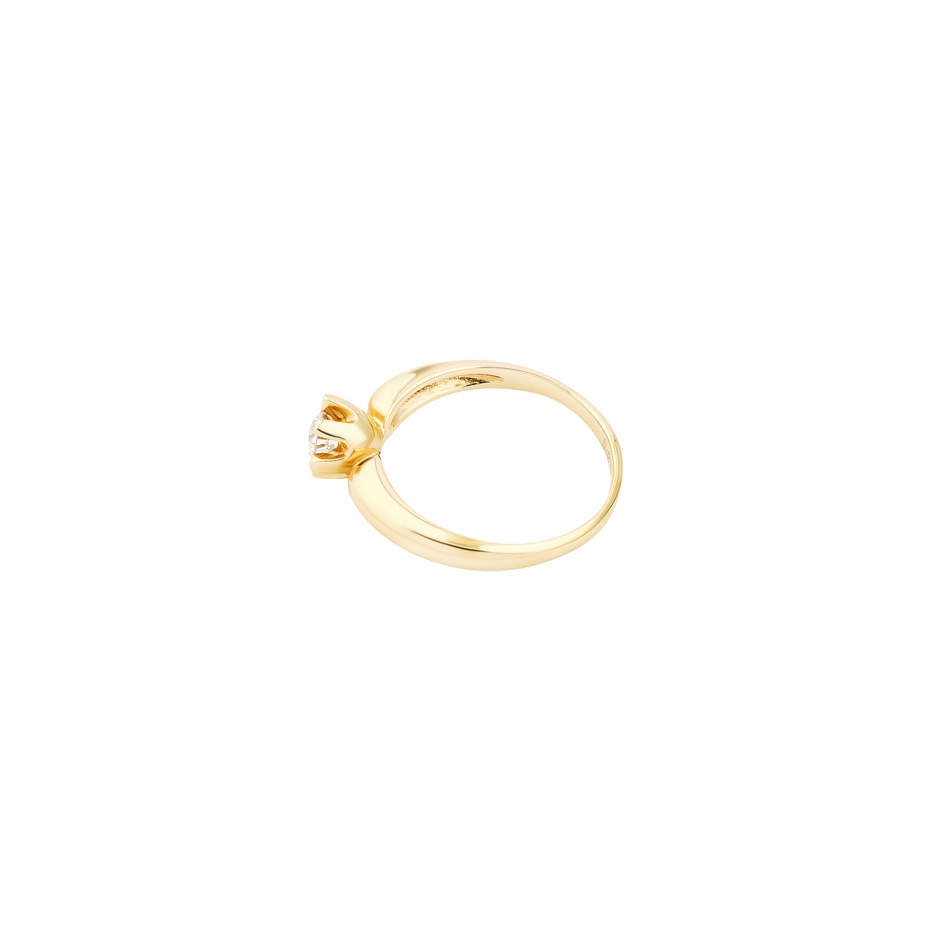 кольцо из золота с бриллиантом и малахитом 4C Кольцо из золота с бриллиантом