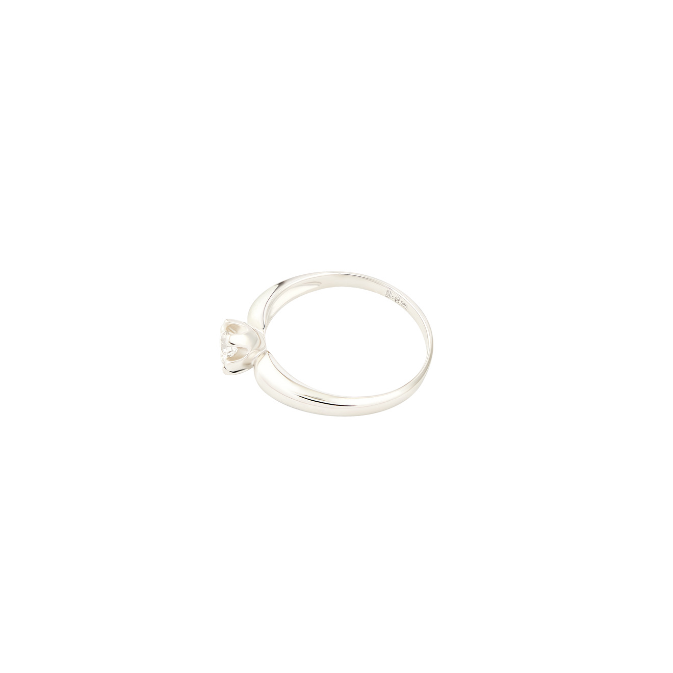 4C Кольцо из белого золота с бриллиантом prosto jewlry кольцо с цветком из белого золота с микробриллиантами