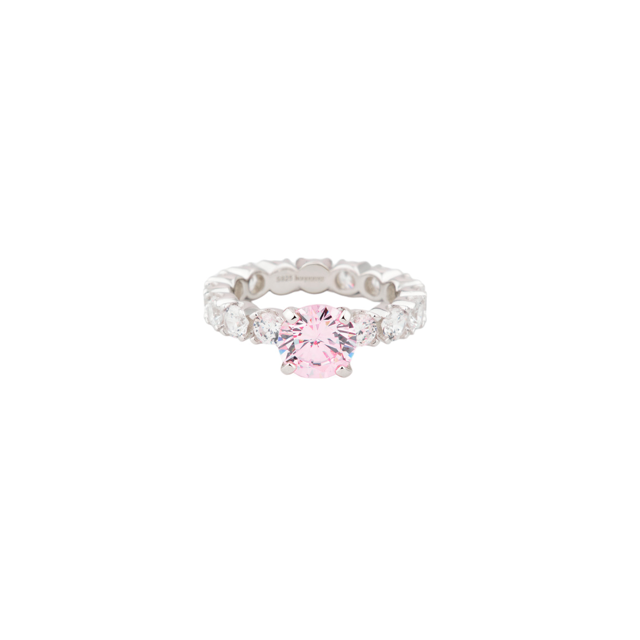 Holy Silver Кольцо из серебра с розовым и белым кристаллами