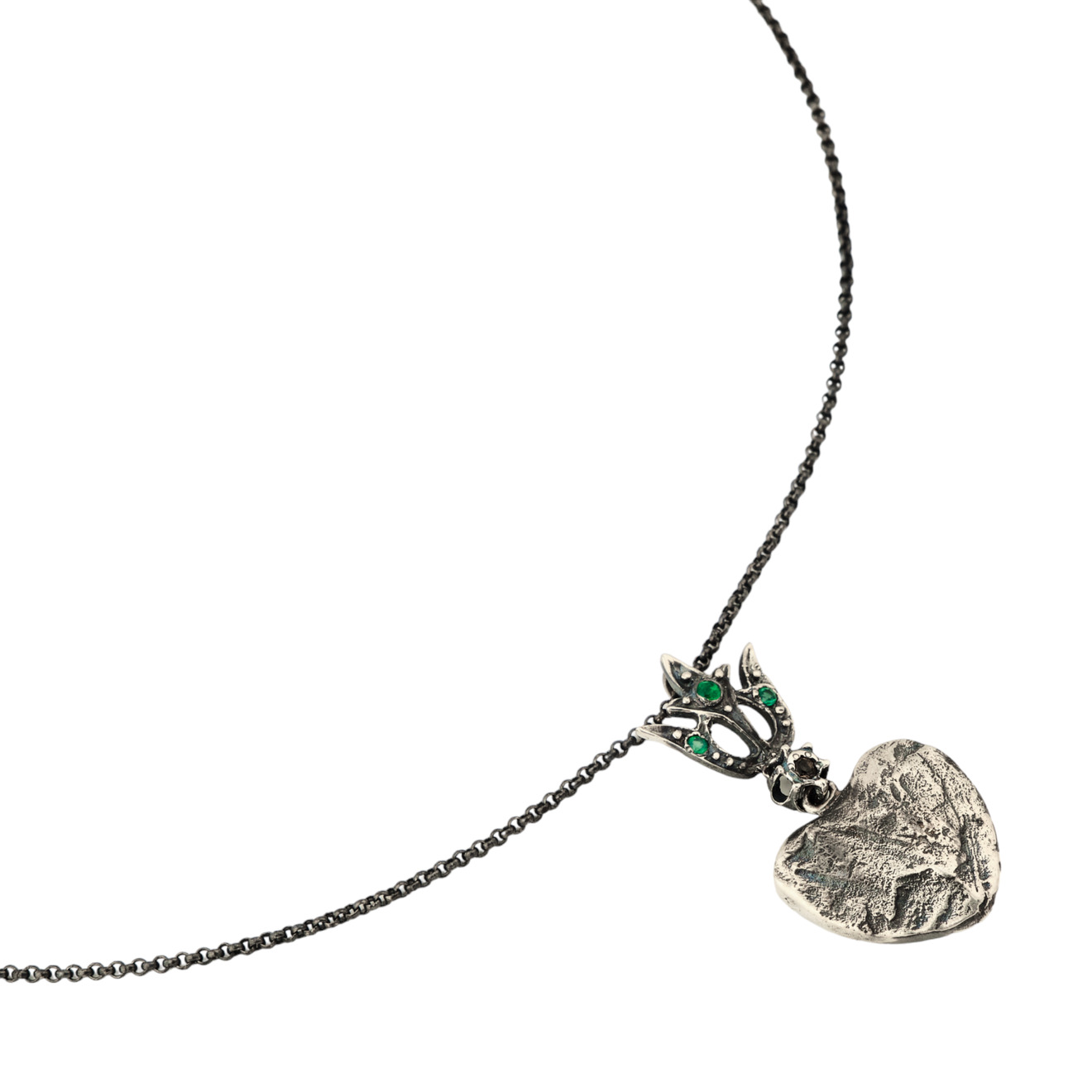 Mintaka Jewellery Колье из серебра Mintaka с подвеской в виде короны и сердца