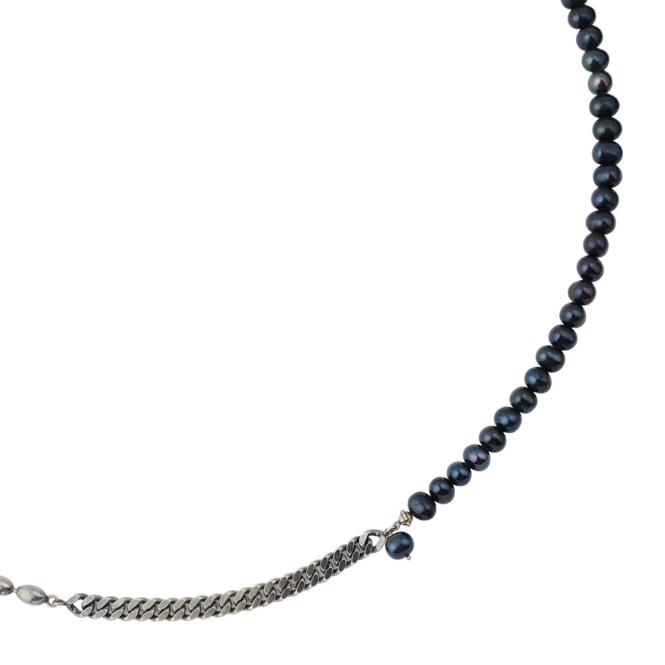 Gem Kingdom Длинное колье-цепь из серебра с синим жемчугом цена и фото
