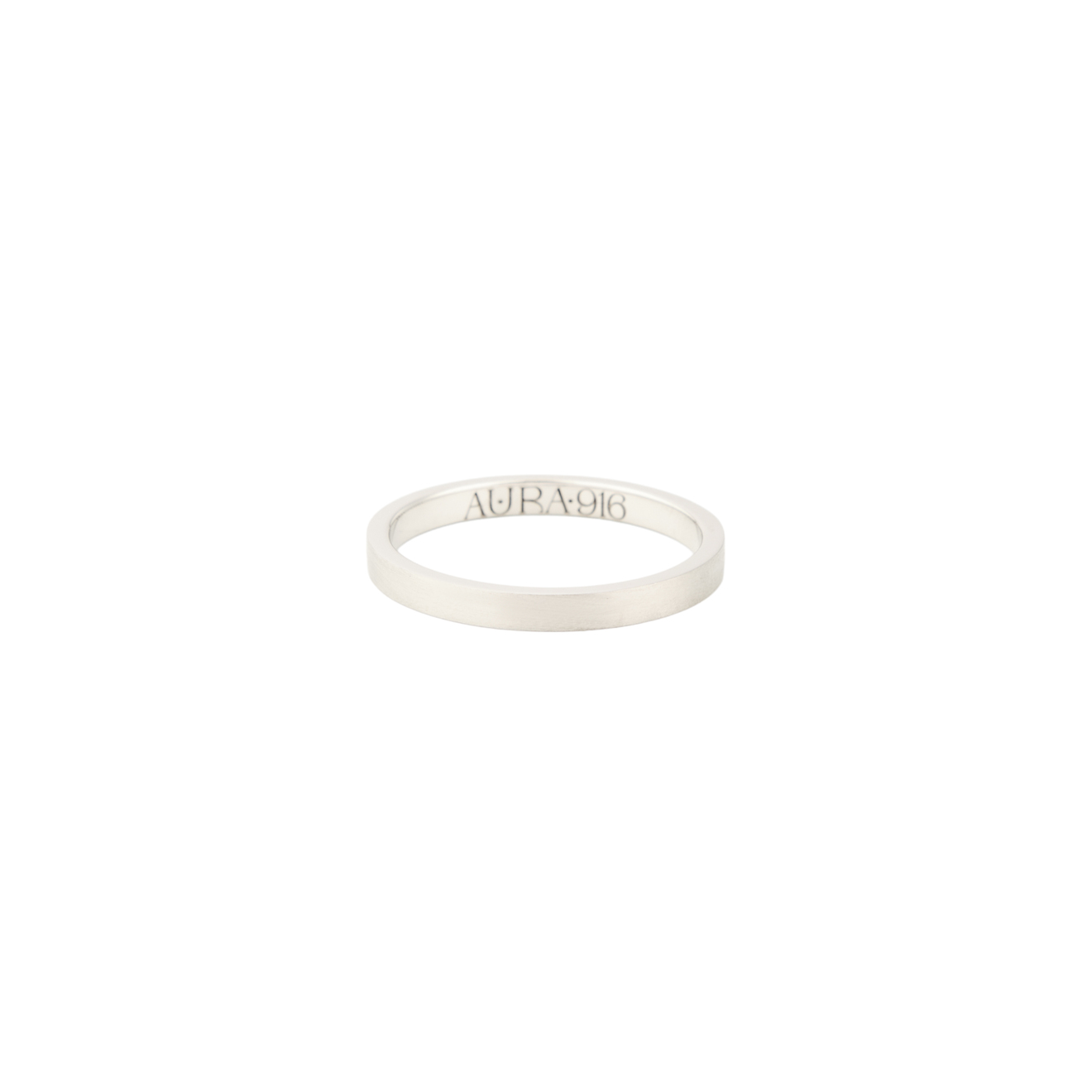 AURA.916 Обручальное мужское кольцо из белого матового золота