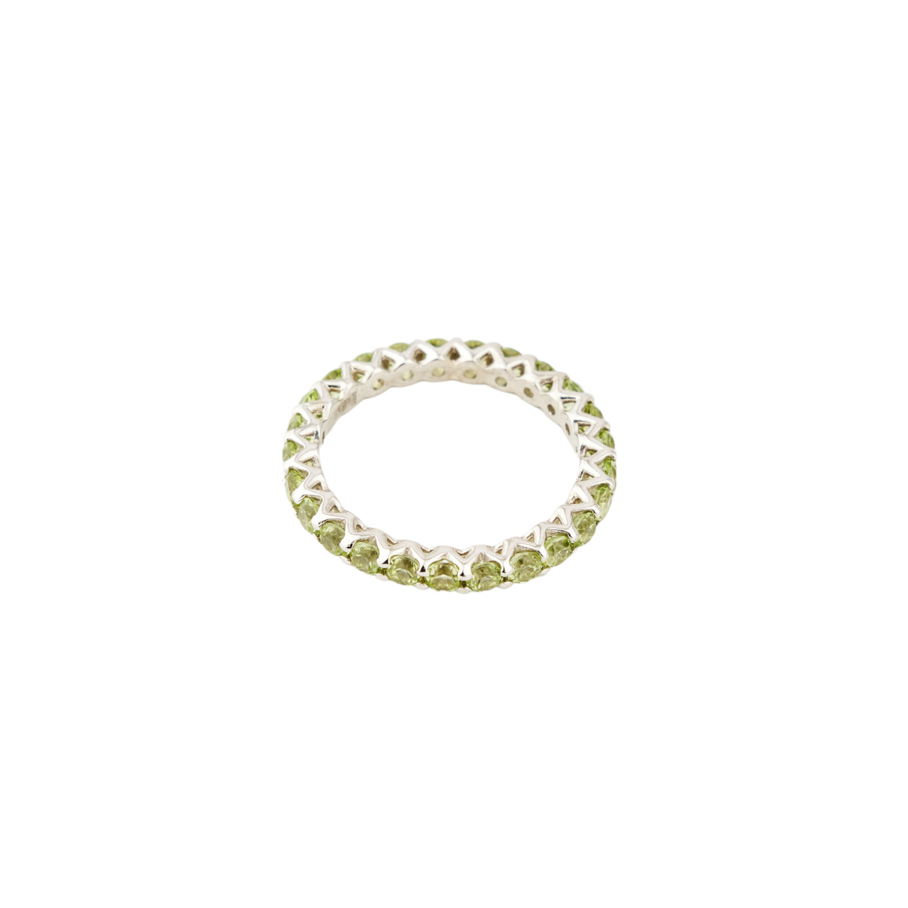 EKA KOMA Сверкающее кольцо из серебра с хризолитами eka koma кольцо из серебра с лунным камнем