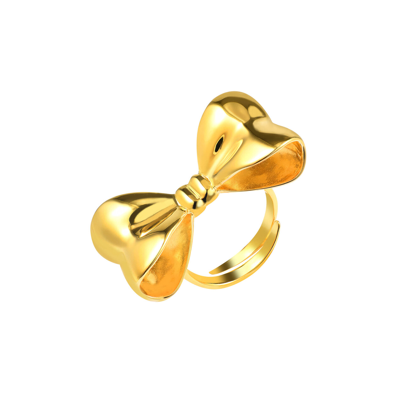 WANNA?BE! Золотистое кольцо-бант из серебра issue 2 золотистое кольцо small point из гематита