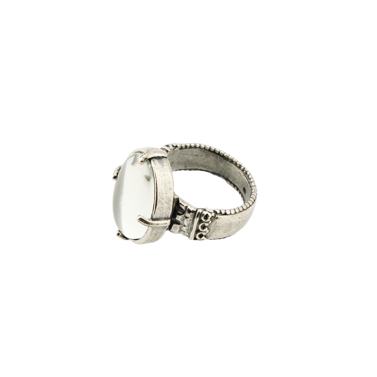 gem kingdom серебряное кольцо с вставкой из винтажного стекла Gem Kingdom Кольцо с хрустальной вставкой и черным акрилом