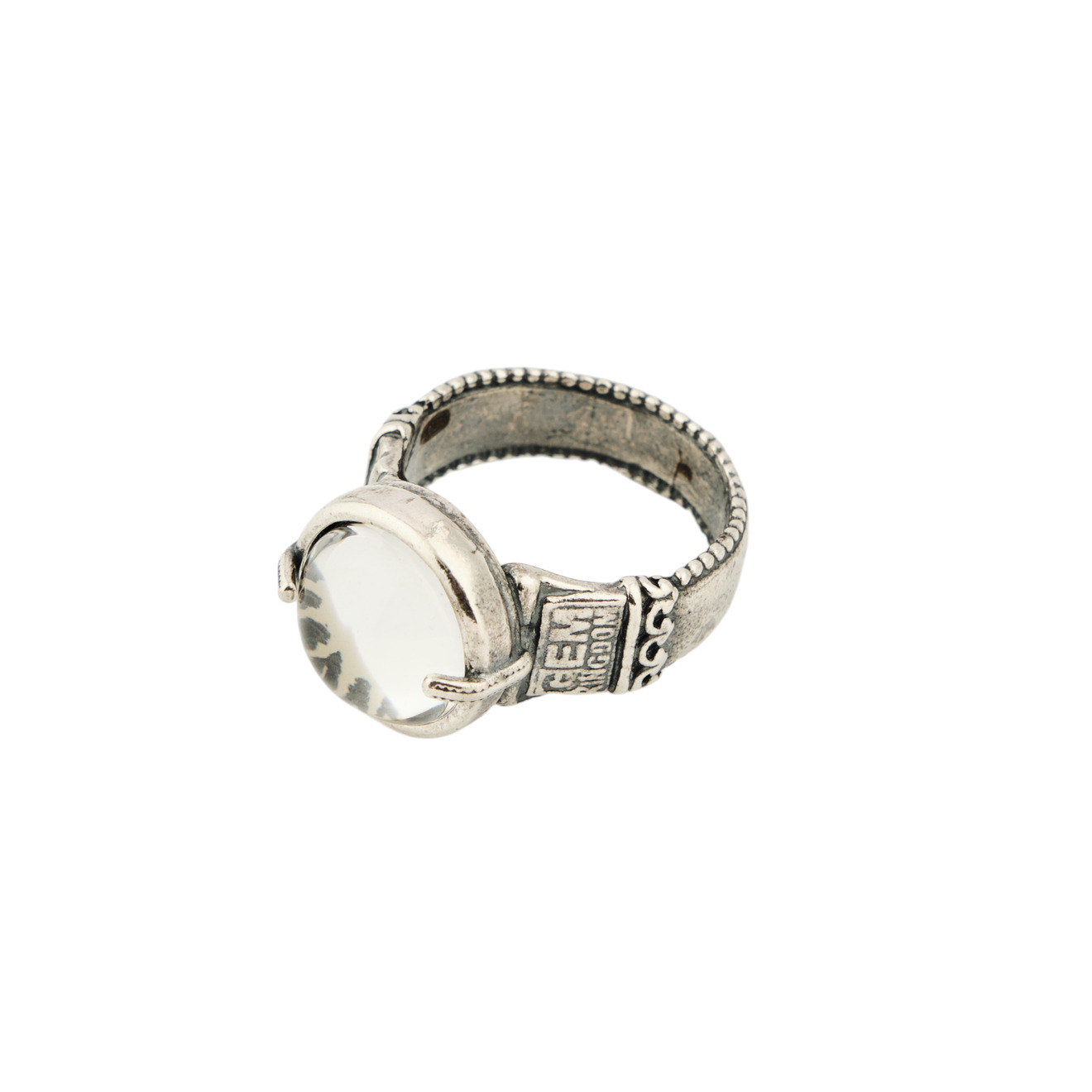 Gem Kingdom Белое хрустальное кольцо с изображением кристалла gem kingdom черно белое кольцо из серебра с ручной росписью