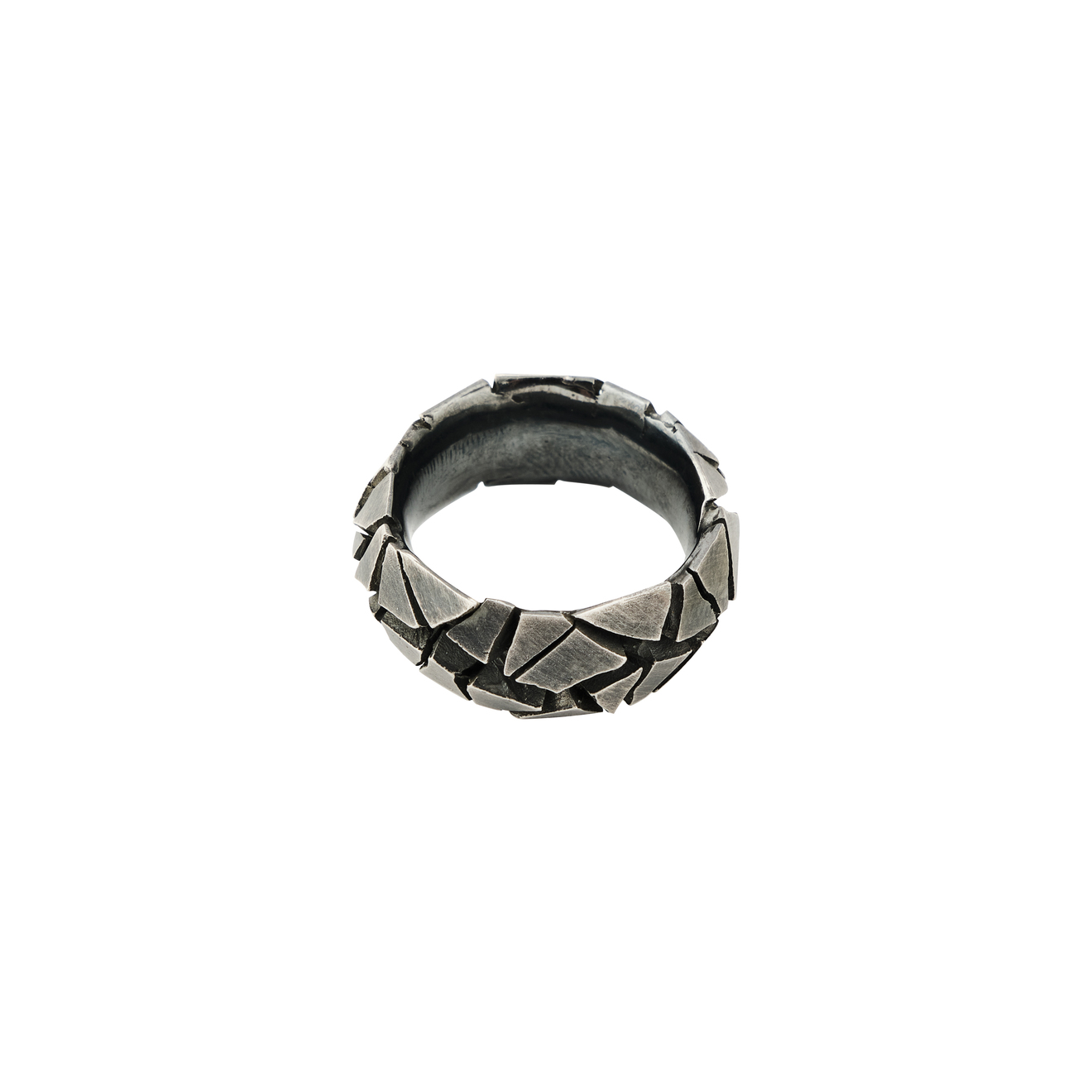 OSSA Кольцо из серебра с трещинами кольцо с лазуритами из серебра
