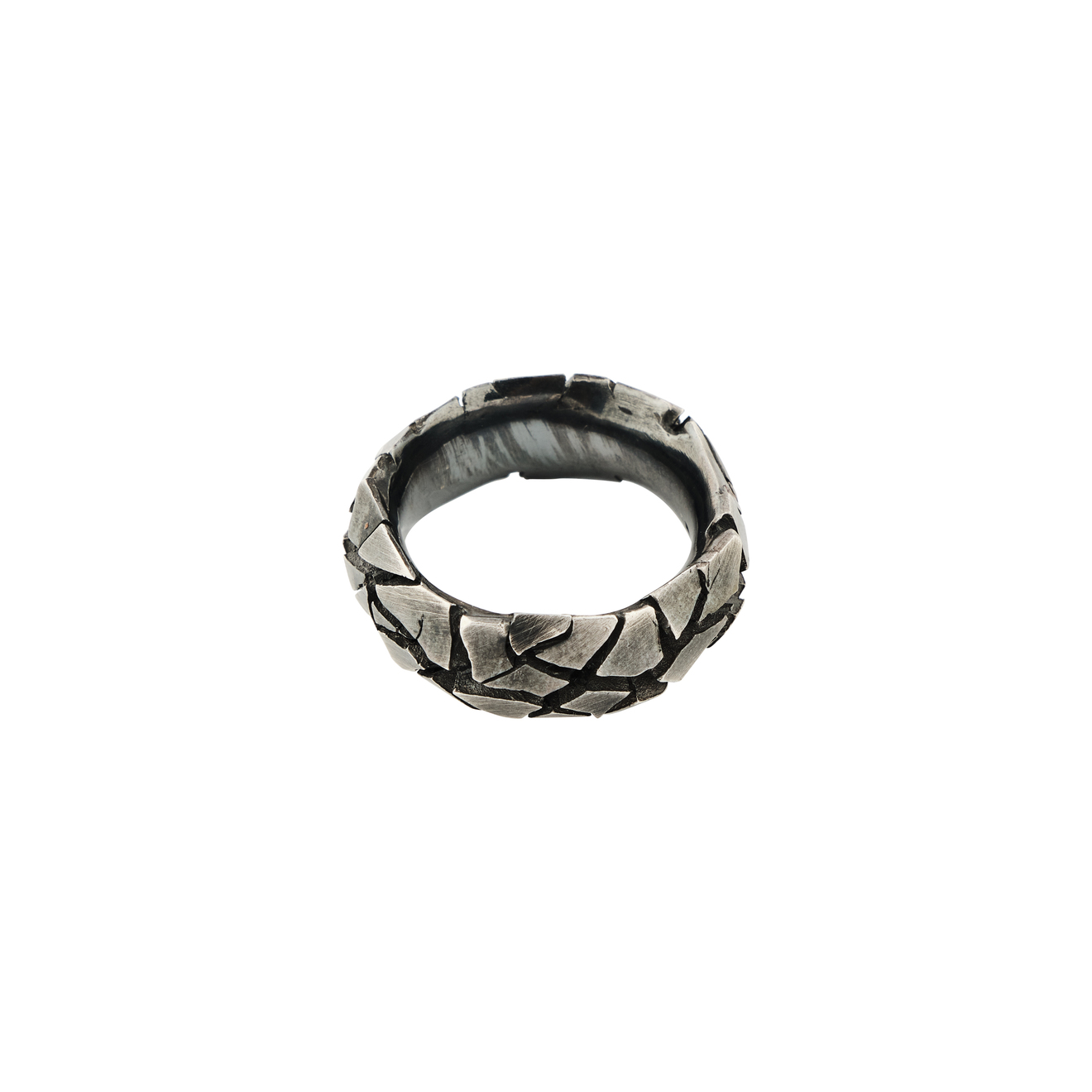 OSSA Кольцо из серебра с трещинами кольцо с лазуритами из серебра