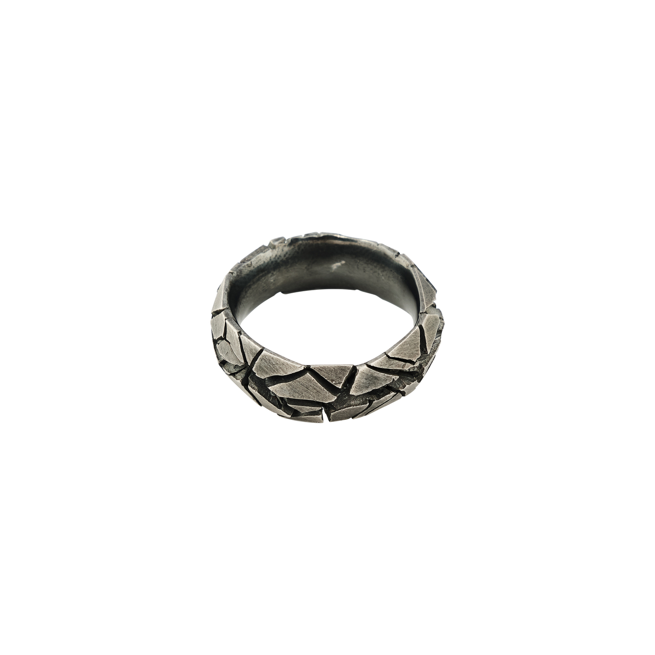 OSSA Кольцо из серебра с трещинами кольцо с кальцитами и жадеитами из серебра