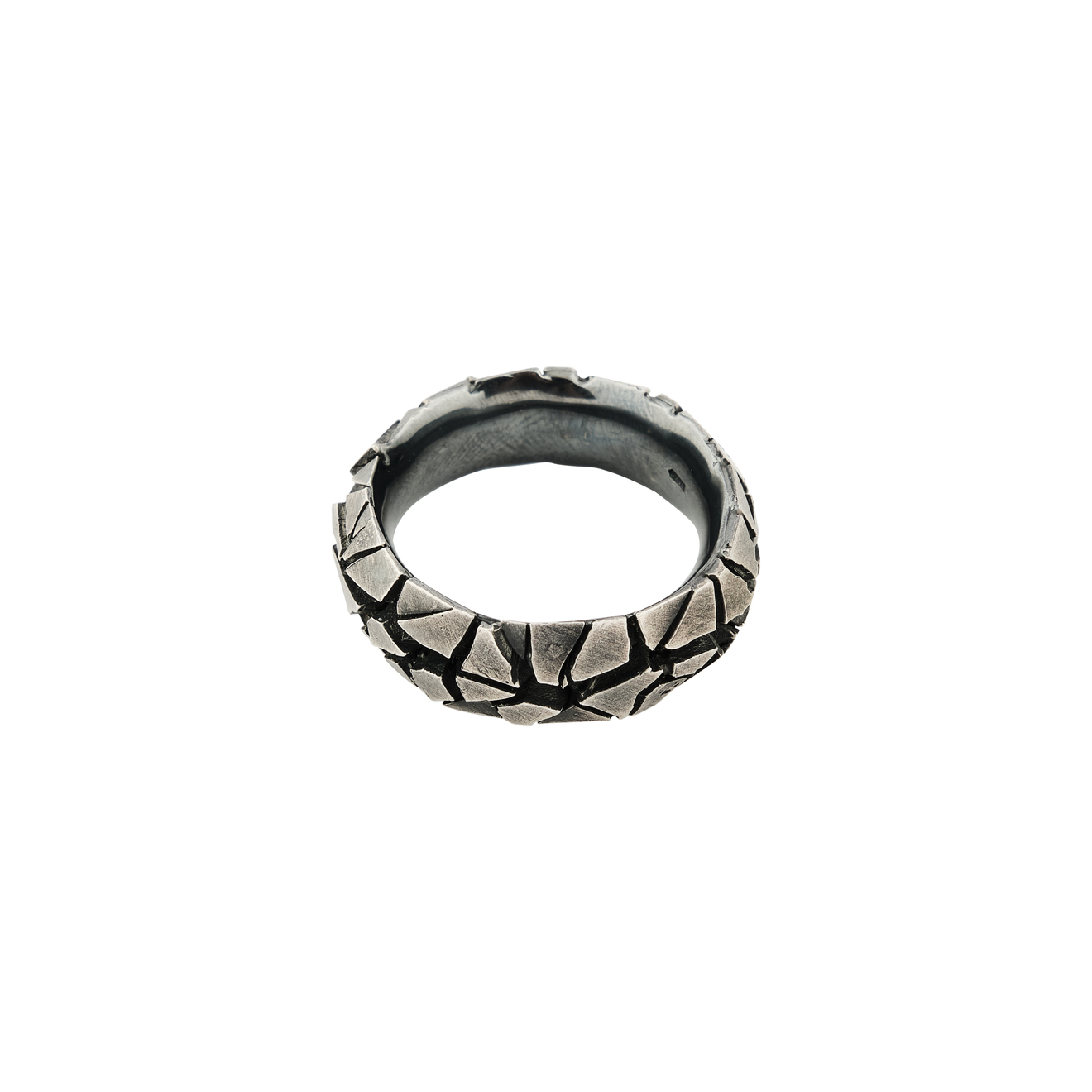OSSA Кольцо из серебра с трещинами кольцо с кальцитами и жадеитами из серебра
